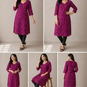 Magenta Saptapar Sambalpuri Printed Cotton Kurti for Women | Ethnic Straight Fit Kurti Sambalpuri cotton kurti Odisha handloom ShlokWear